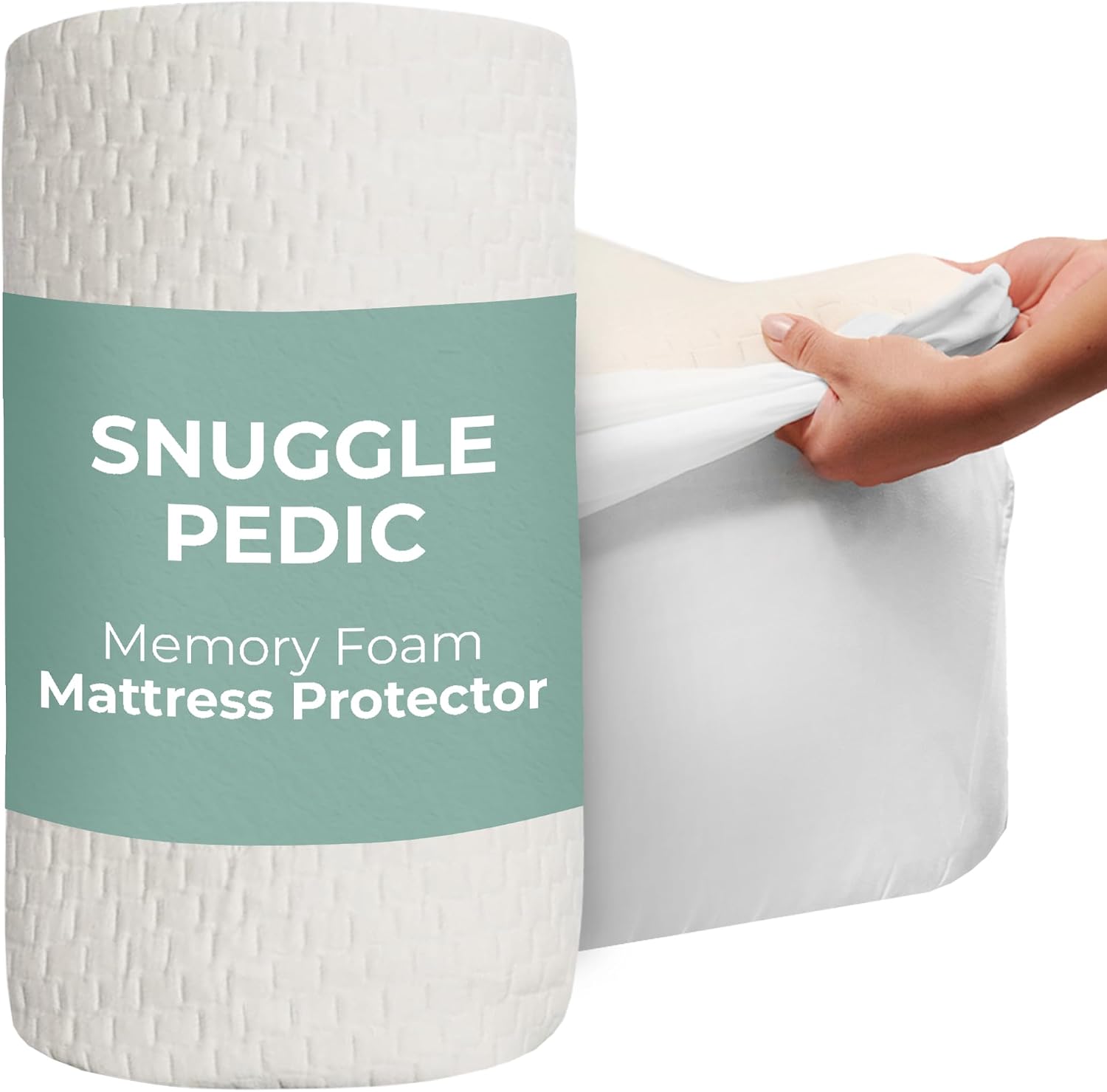 Memory Foam Mattress Protector – Organic Cotton with Eco-Friendly Greenshield Water Resistance – Kool-Flow Breathable Stretch Fabric – All USA Made – Best for Plush Beds – King