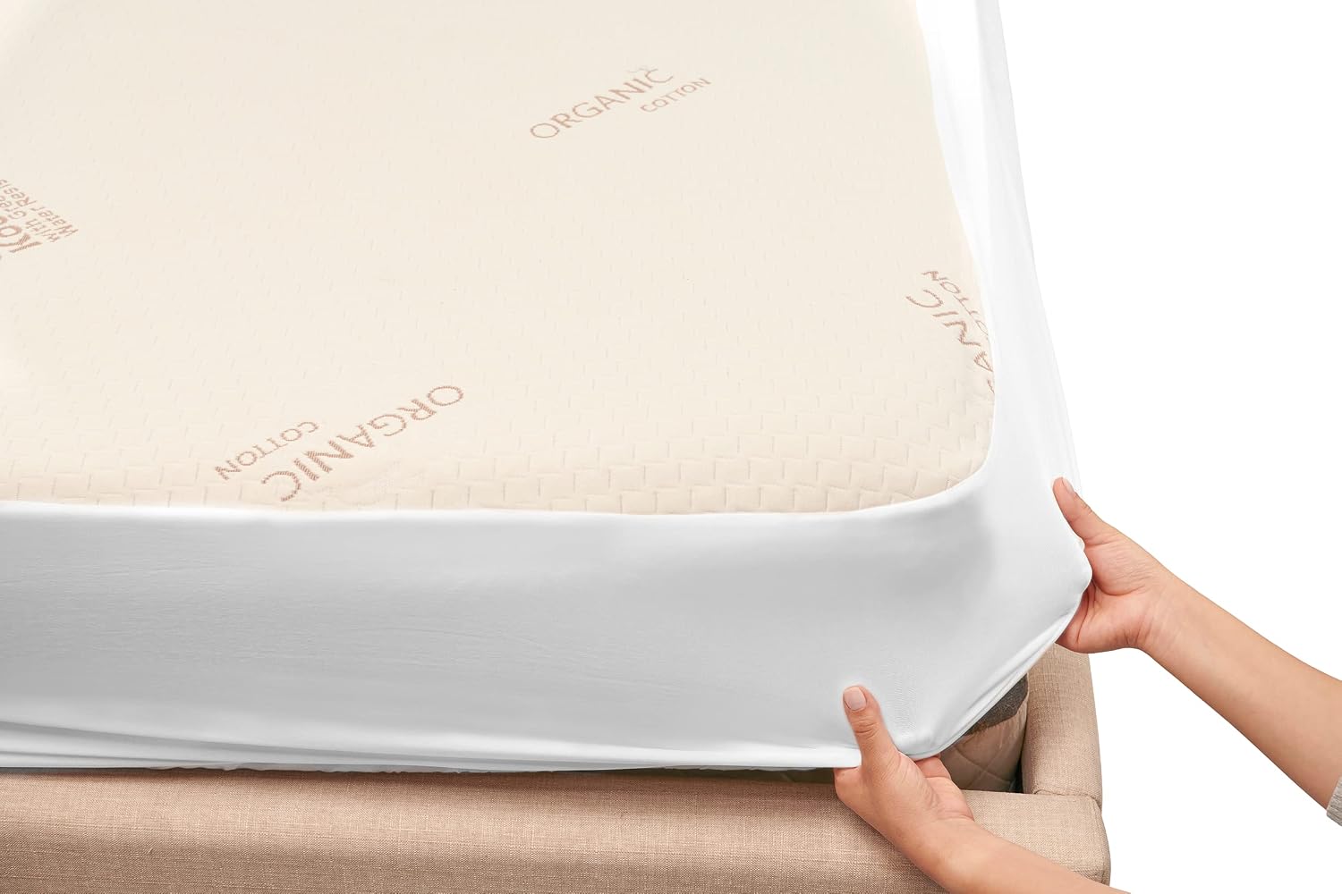 Memory Foam Mattress Protector - Cotton, Eco-Friendly Greenshield Water Resistance, Kool-Flow Breathable Stretch Fabric, All USA Made, Best for Pillow-Top & Bed Topper Pads – Twin Extra Long