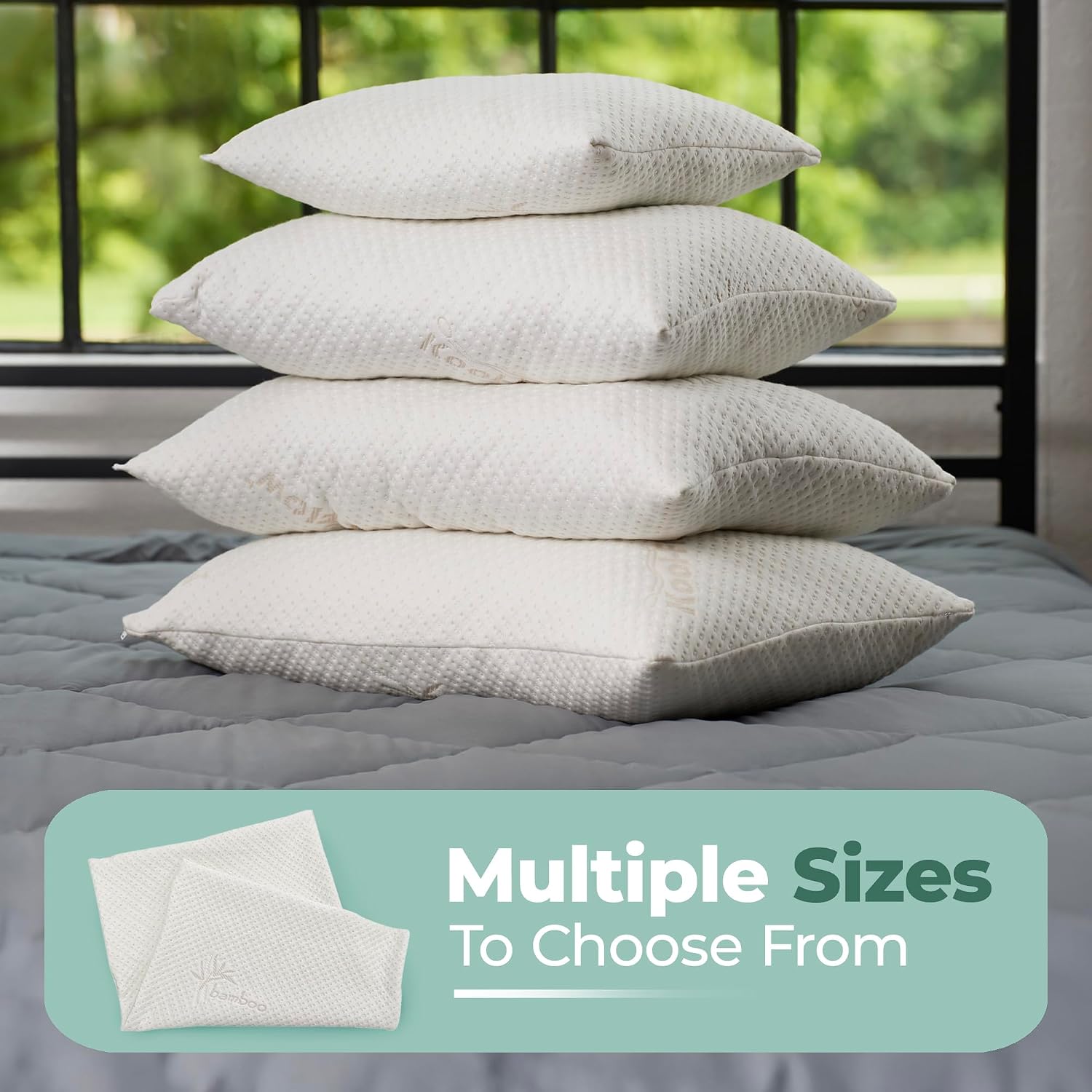 Pillow Covers - Zippered Body Pillow Protector (White, Kids)