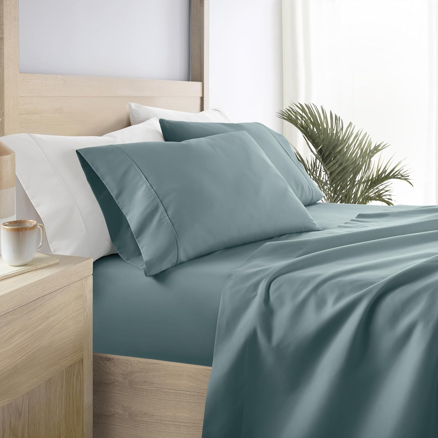 Linen Market Bed Sheets for Queen Size Bed (Ocean) - Sleep Better Than Ever with These Soft and Cooling Queen Sheets - Deep Pocket Fits 16" Thick Beds - 4 Piece Sheet Set