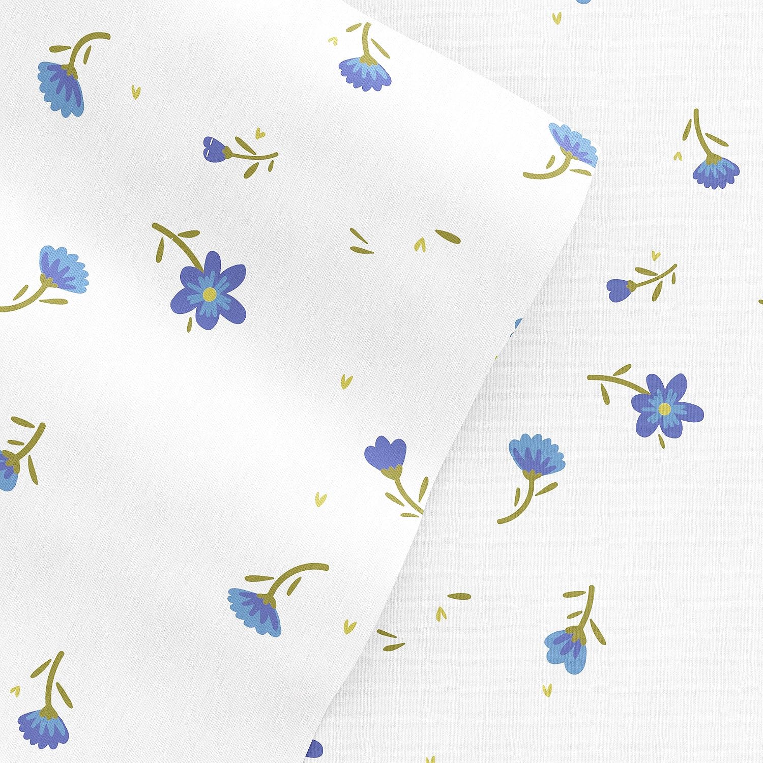 Linen Market Double-Brushed Patterned Microfiber Queen Sheet Set 4 Piece – Oeko-TEX Certified Ultra Soft & Wrinkle-Free - 16" Deep Pocket Sheets - Easy Care Queen Size - Soft Floral Light Blue