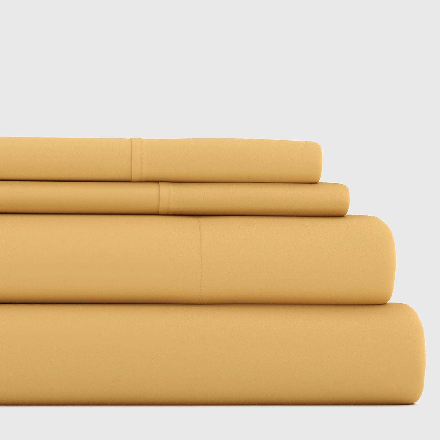 Linen Market Brushed Microfiber Queen Sheet Set 4 Piece – Oeko-TEX Certified Ultra Soft & Wrinkle-Free - 16" Deep Pocket Sheets - Easy Care Queen Size - Gold
