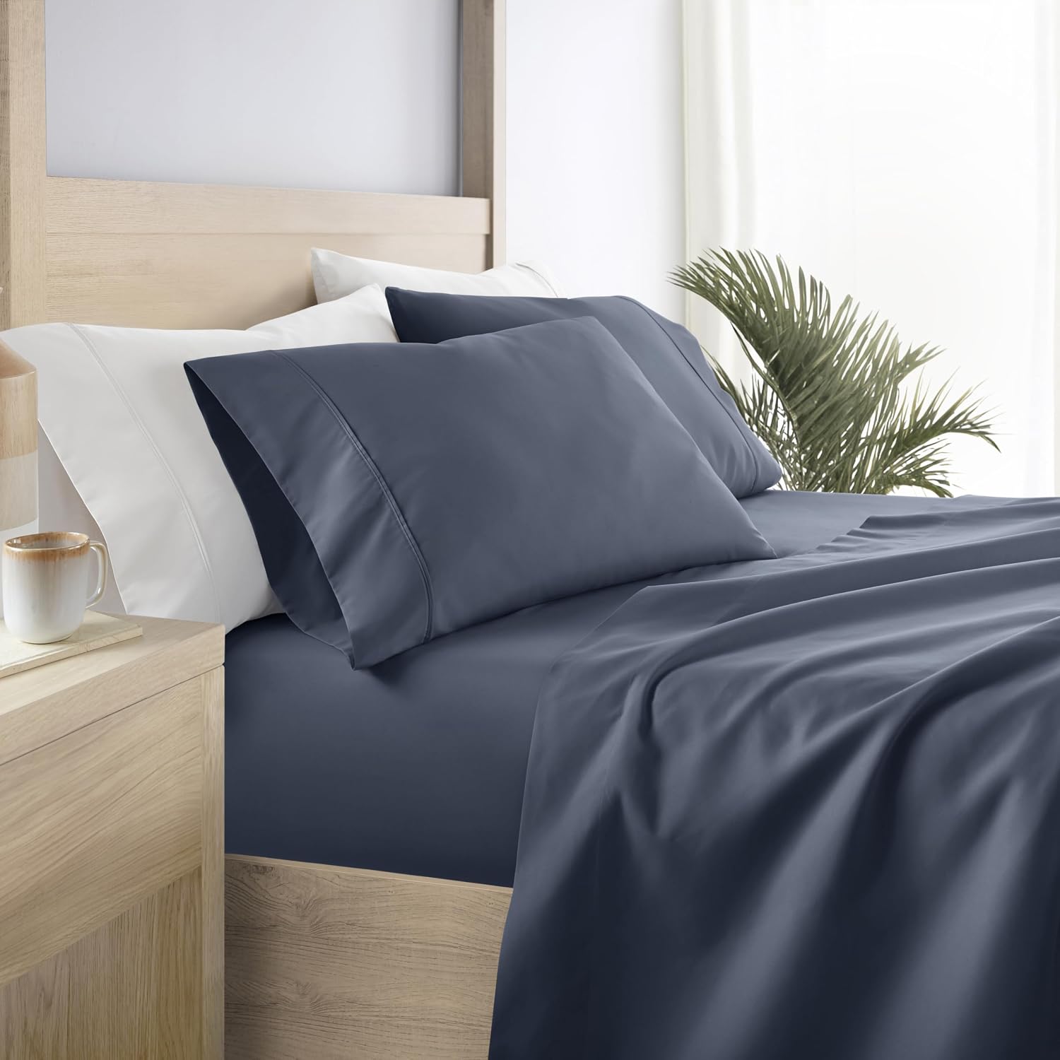 Linen Market Queen Sheet Set 4 Piece - Ultra Comfortable & Breathable Cooling Queen Bed Sheets - Deep Pocket & Wrinkle-Free Sheets Fits 16" Mattress - Extra Soft & Oeko-TEX Certified - Stone