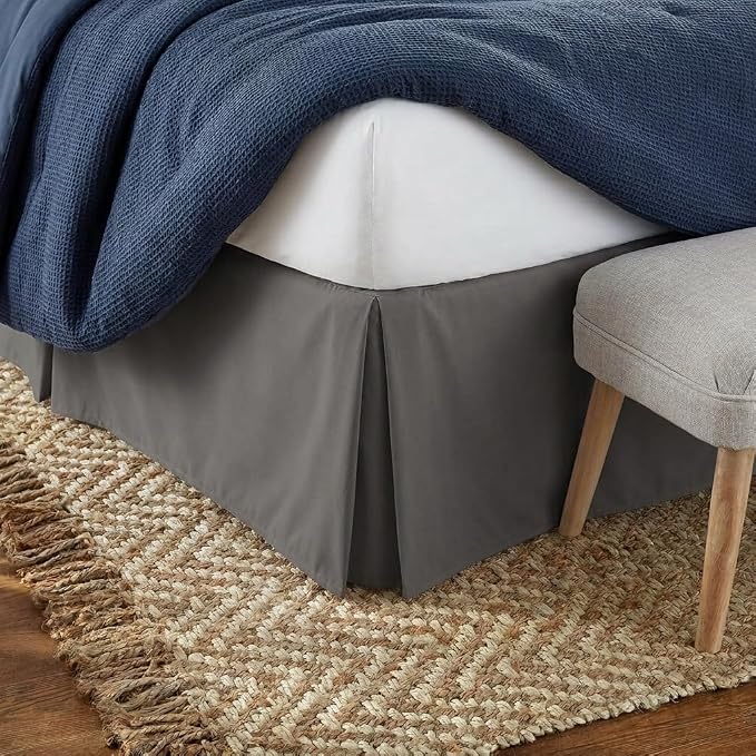 Linen Market Bed Skirt - Ultra Soft Microfiber - Easy Fit with 14 Inch Tailored Drop - Hotel Quality, Shrinkage & Fade Resistant - Bed Cover - Twin Bed Skirts - Bedroom Décor - (Twin, Gray)