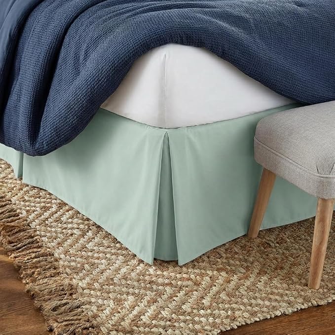 Linen Market Bed Skirt - Ultra Soft Microfiber - Easy Fit with 14 Inch Tailored Drop - Hotel Quality, Shrinkage & Fade Resistant - Bed Cover - Twin Bed Skirts - Bedroom Décor - (Twin, Aqua)