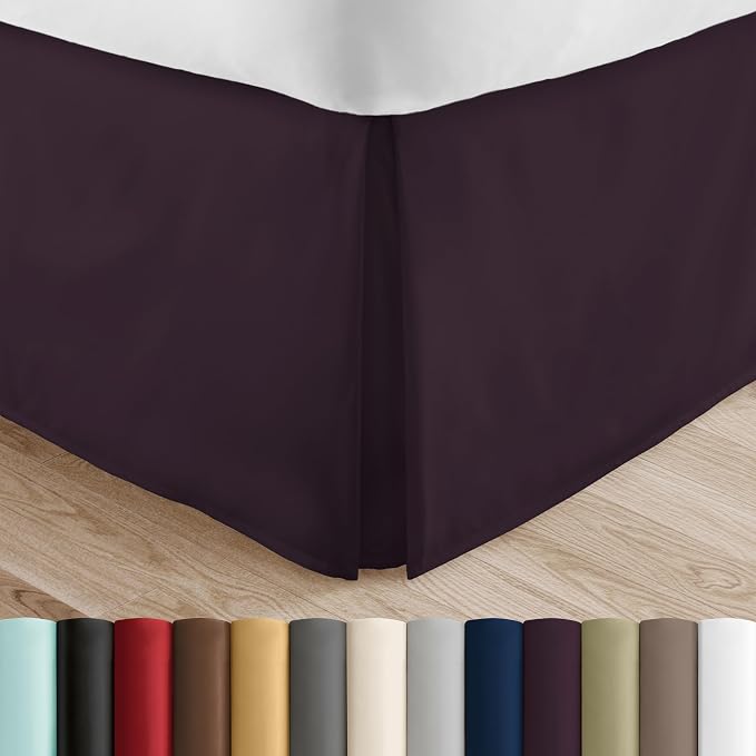 Linen Market Bed Skirt - Ultra Soft Microfiber - Easy Fit with 14 Inch Tailored Drop - Hotel Quality, Shrinkage & Fade Resistant - Bed Cover - Twin Bed Skirts - Bedroom Décor - (Twin, Purple)