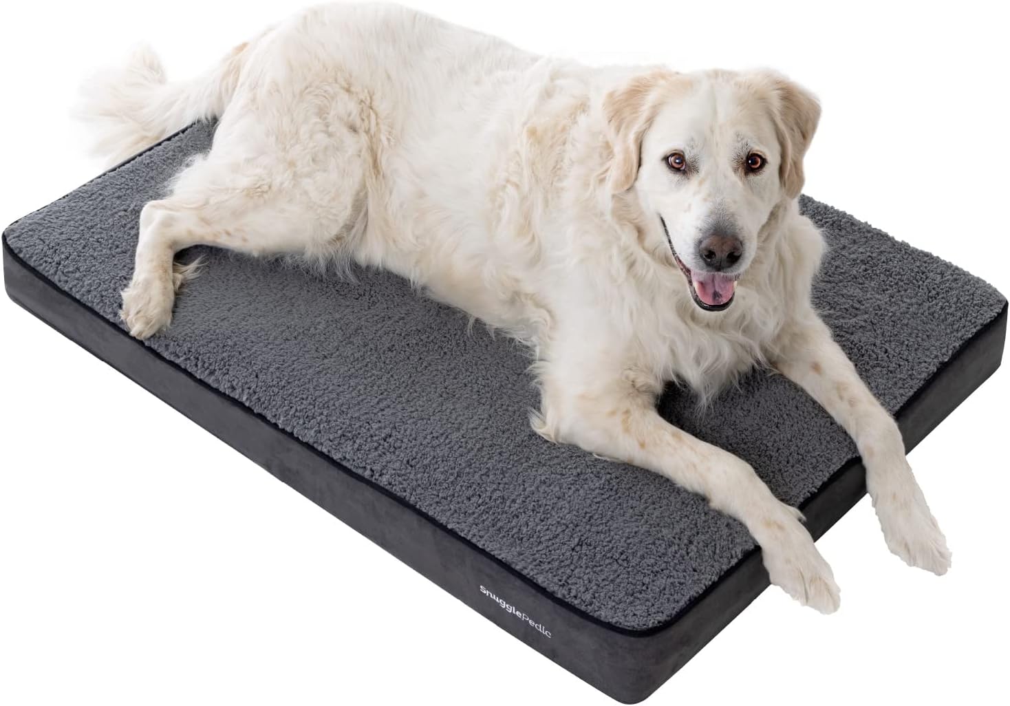 Memory Foam Dog Bed - Plush, Waterproof Pet Beds w/Removable Inner and Outer Cover, Anti-Slip Bottom, and Faux Suede Fabric - Orthopedic Dog Beds for Large Dogs